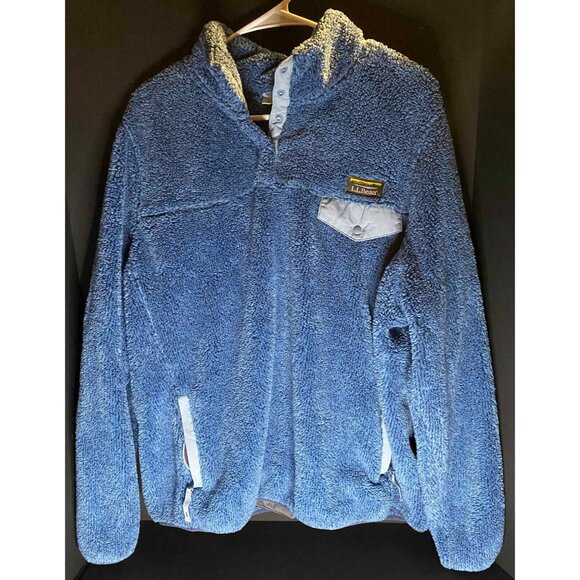 L.L. Bean Sweaters - LL Bean Hi-Pile Fleece Pullover Snap Women Plus 2X Sweater Blue Coat 508658